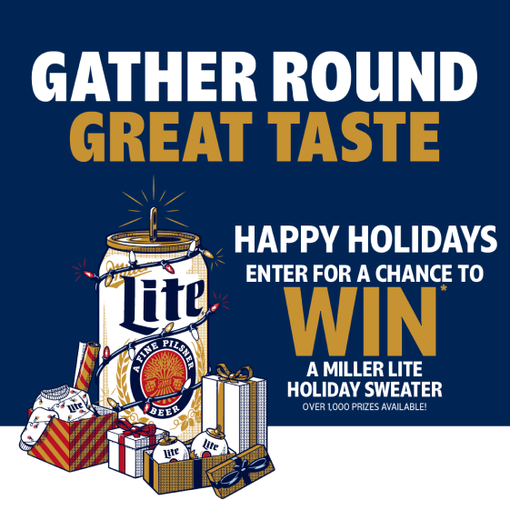 Miller Lite Holiday Sweater 2023 National STW Quarter to